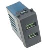 Serie Civile ETTROIT Nero Compatibile Con Vimar Arke (Presa Doppio USB A)