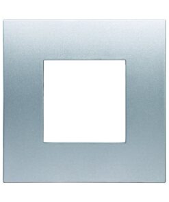 Placca Plastica ETTROIT Serie Venus 2 Posti/Moduli 502 Compatibile Con Vimar Arke, 14 Colori Disponibili (Grigio/Silver)