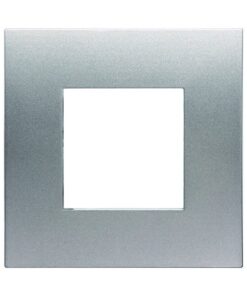 Placca Plastica ETTROIT Serie Venus 2 Posti/Moduli 502 Compatibile Con Vimar Arke, 14 Colori Disponibili (Titanio)