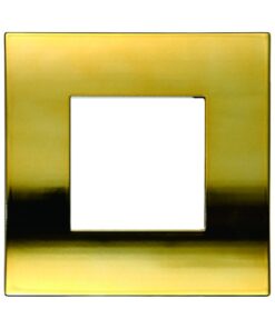 Placca Plastica ETTROIT Serie Venus 2 Posti/Moduli 502 Compatibile Con Vimar Arke, 14 Colori Disponibili (Oro Lucido)