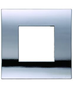 Placca Plastica ETTROIT Serie Venus 2 Posti/Moduli 502 Compatibile Con Vimar Arke, 14 Colori Disponibili (Cromato Lucido)