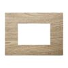 Placca Plastica ETTROIT Serie Venus 3 Posti/Moduli 503 Compatibile Con Vimar Arke, 14 Colori Disponibili (Legno Scuro)