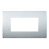 Placca Plastica ETTROIT Serie Venus 4 Posti/Moduli 504 Compatibile Con Vimar Arke, 14 Colori Disponibili (Grigio/Silver)