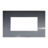 Placca Plastica ETTROIT Serie Venus 4 Posti/Moduli 504 Compatibile Con Vimar Arke, 14 Colori Disponibili (Acciaio Scuro)