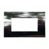 Placca Plastica ETTROIT Serie Venus 4 Posti/Moduli 504 Compatibile Con Vimar Arke, 14 Colori Disponibili (Cromato Lucido)