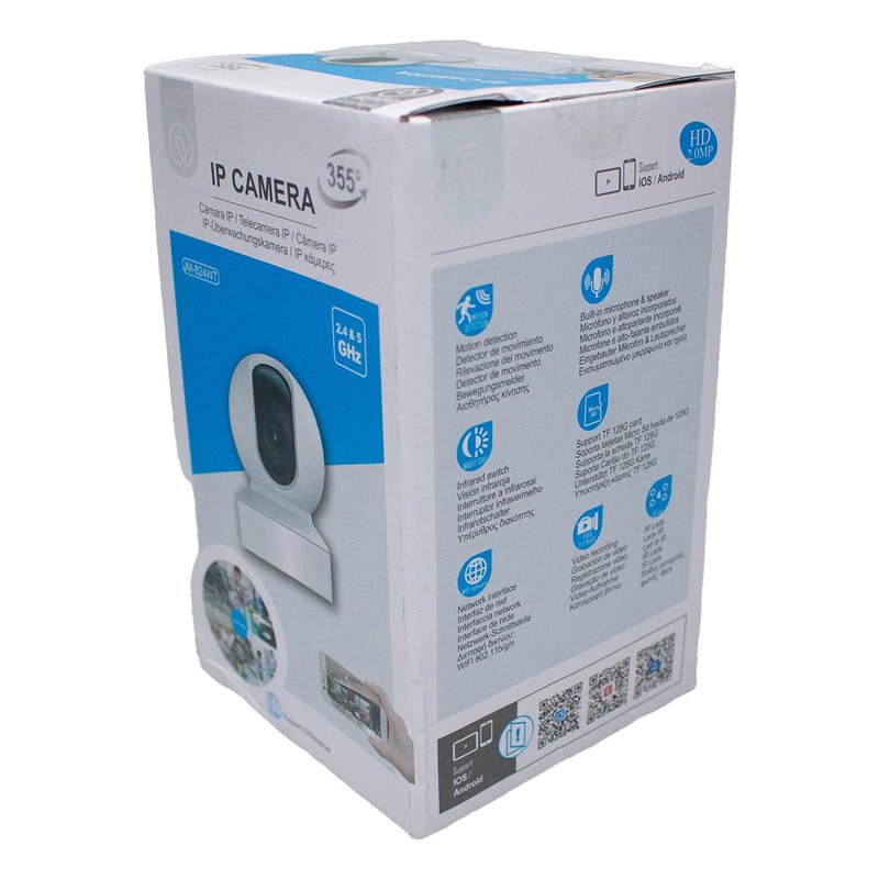 Telecamera di Sicurezza Wi-Fi 2MP Supporta 2.4 e 5Ghz Videocamera di Sorveglianza Regolabile 355 Sensore di Movimento Integrato Modello 7235 - immagine 4