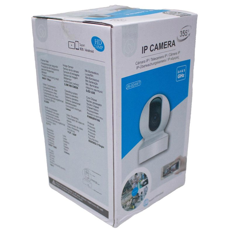 Telecamera di Sicurezza Wi-Fi 2MP Supporta 2.4 e 5Ghz Videocamera di Sorveglianza Regolabile 355 Sensore di Movimento Integrato Modello 7235 - immagine 5