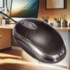 Mouse Ottico USB 2.0 Leggera e Slim da Lavoro Ufficio Viaggio Uso Personale con Cavo da 1.25 metri Modello 2964 RetroIlluminato Rosso - ASDSHOP
