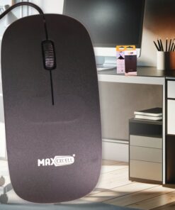 Mouse Ottico USB 2.0 Leggera e Slim da Lavoro Ufficio Viaggio Uso Personale con Cavo da 1.25 metri Modello Piatto 2965 a 2 Tasti Rotella Cliccabile