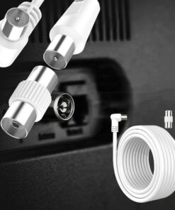 Cavo Coassiale Antenna TV con Connettore ad Angolo Retto Maschio Maschio Adattatore Femmina Femmina Incluso 25m Supporta HD UHD 4K