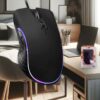 Mouse da Gioco con 2 Tasti Laterali e Tasto Regola DPI RetroIlluminato con RGB Casuale Filo Antipiega 1,25 metri Modello Finitura Nero Opaco - ASDSHOP