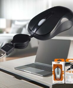 Mini Mouse Retrattile per PC Portatile Ideale per Viaggio e Spostamenti Colore Assortito Rosso Grigio Nero