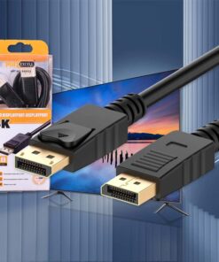 Cavo DisplayPort Placcato in Oro 4K UltraHD Audio e Video in Alta Definizione Compatibile con Monitor e Proiettori fino a 144Hz di Resoluzione 1.8m