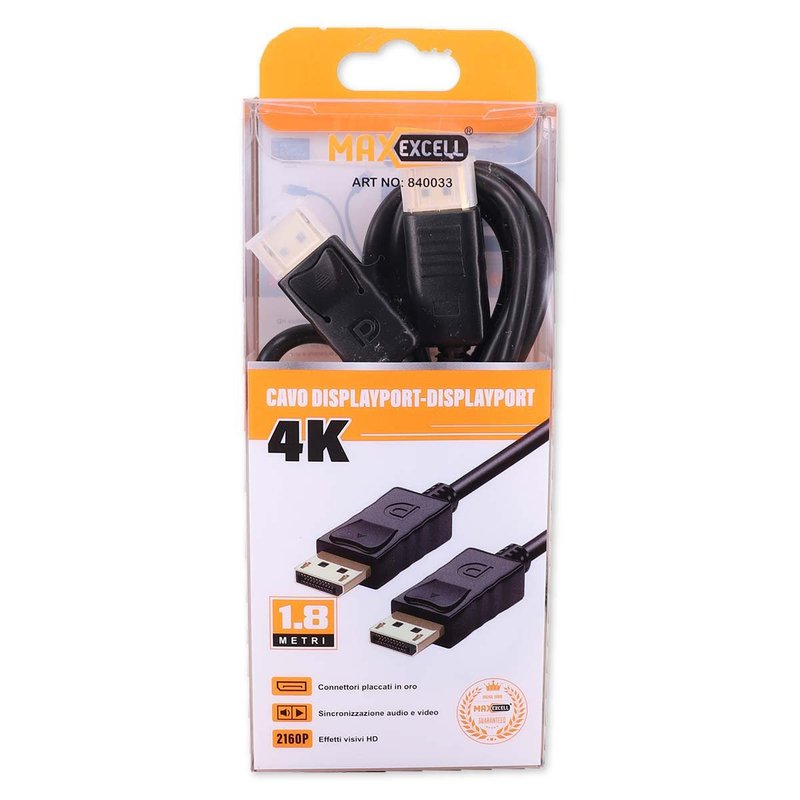 Cavo DisplayPort Placcato in Oro 4K UltraHD Audio e Video in Alta Definizione Compatibile con Monitor e Proiettori fino a 144Hz di Resoluzione 1.8m - immagine 3