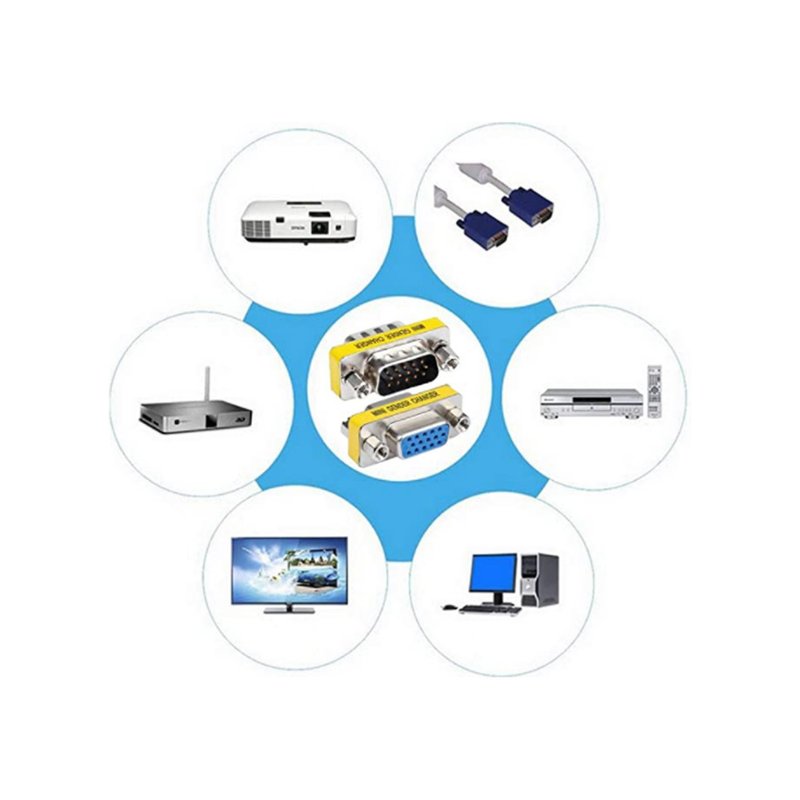 Convertitore Adattatore Video VGA 15P Da Femmina a Femmina - immagine 2