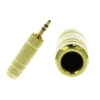 Convertitore Adattatore Audio Stereo da 3,5mm Maschio a 6,35mm Femmina Colore Oro - ASDSHOP