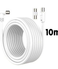 Alternative view of Cavo Coassiale Antenna TV con Connettore ad Angolo Retto Maschio Maschio Adattatore Femmina Femmina Incluso 10m Supporta HD UHD 4K