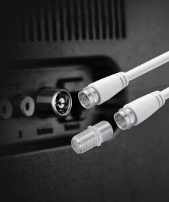 Cavo Sat Coassiale Connettore F su F con Adattatore Femmina-Femmina Incluso Cavo Antenna TV da 5m