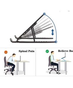 Supporto Notebook Regolabile Supporto Laptop Scrivania Pieghevole Design Ergonomico Stabile In ABS - immagine 3