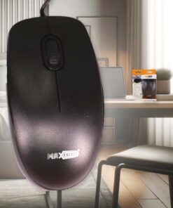 Mouse Ottico USB 2.0 Leggera e Slim da Lavoro Ufficio Viaggio Uso Personale con Cavo da 1.25 metri Modello 0100 a 2 Tasti con Rotella Cliccabile