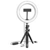 Supporto a Treppiedi Anello Luminoso USB con 3 collori 2800k-6500k a LED 16W 360º Dimmerazione con 60cm di Altezza Regolabile Diametro 20cm - ASDSHOP