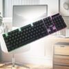 Tastiera da Gaming Membrana Retro Illuminata con Colori RGB Casuale Layout Italiana QWERTY con Tasti Silenziosi - ASDSHOP