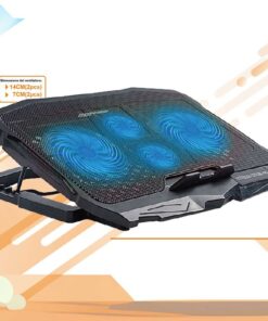 Supporto Regolabile con Ventola per Laptop PC Modello 2 Ventole da 14cm e 2 da 7cm Dimensione Supporto L39cm x W28cm x H2.9cm - immagine 3