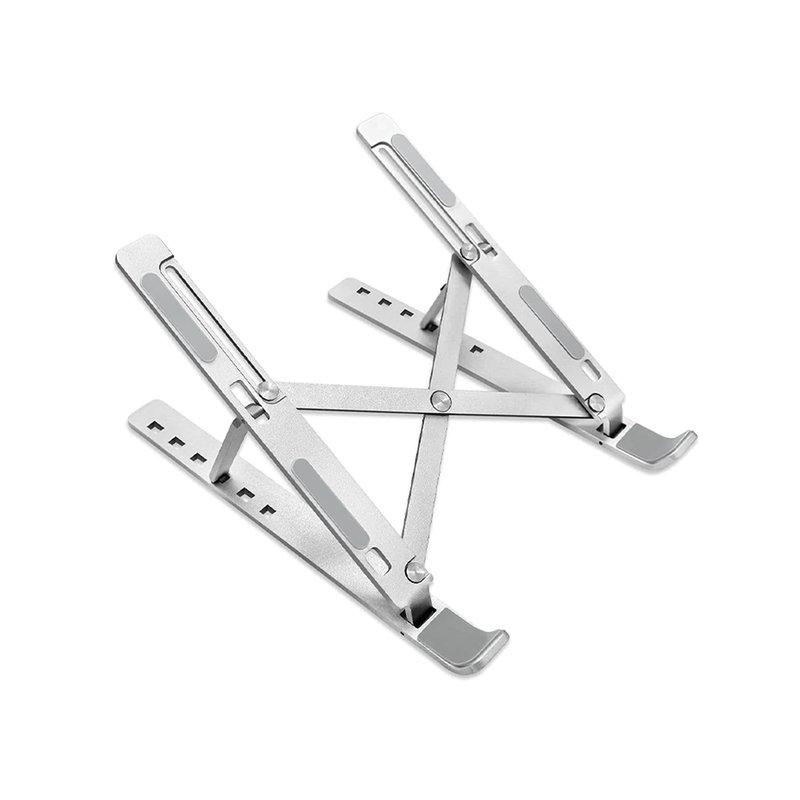 Supporto Notebook In Alluminio Regolabile Supporto Laptop Scrivania Pieghevole Design Ergonomico Stabile - immagine 2