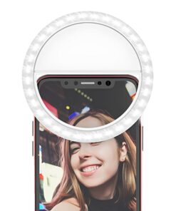 Luce per Selfie Ricaricabile da 8,6x8,6x3cm a 3 Livelli per Selfie Perfetti, Ring Light Compatibile con Tutti i Dispositivi Mobile
