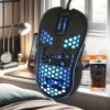 Mouse Ottico Ergonomico USB 2.0 Anti Sudore Retro Illuminato Colori RGB Casuale Tasto DPI Max 12K piu 4 Tasti Latterali Filo 1,25 Metri - ASDSHOP