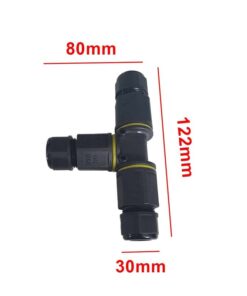 2 Connettori Veloce IP68 Forma T 3 Posti per Cavo Elettrico 6 12mm 125x80x30mm - immagine 3