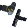 2 Connettori Veloce IP68 Forma T 3 Posti per Cavo Elettrico 6 12mm 122x80x30mm - ASDSHOP