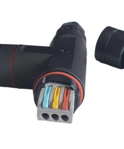 2 Connettori Veloce IP68 Forma T 3 Posti per Cavo Elettrico 6 12mm 150x90x30mm - immagine 4