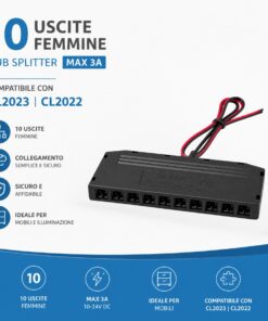 Alternative view of Box Hub Splitter Ciabatte Duplicatore Sdoppiatore 10 Uscite Femmine Per Mobili Max 3A Compatibile Con CL2023 CL2022