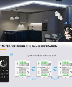 Alternative view of Led Dimmer Push WIFI RF 2.4G Pulsante, Master Slave, Memoria, APP TUYA, 5V 12V 24V 10A, Compatibile Con CLC101R, Sostituzione CL9111 CL9115 SH9111 MMC1418, 45X45X15mm