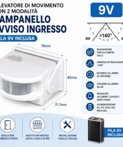 Alternative view of Campanello Avviso Ingresso Pila 9V Incluso