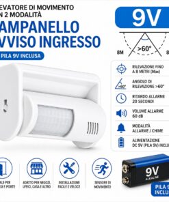 Alternative view of Campanello Avviso Ingresso Pila 9V Incluso