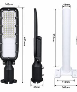 Lampione Stradale Led 100W 10000LM 6500K Street Lamp Per Strada Giardino Villa IP65 - immagine 3