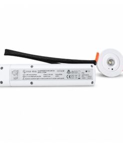 Mini Faretto Led Emergenza da Incasso 3W 250lm 3 Ore D60X37mm Foro 42mm, Bianco 6500K, Modalità SA/SE, Batteria LiFePO4 6,4 V 1800mAh