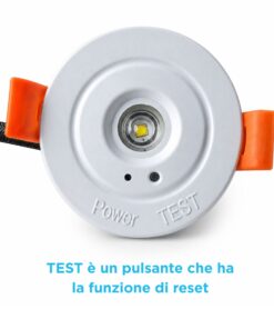 Mini Faretto Led Emergenza da Incasso 3W 250lm 3 Ore D60X37mm Foro 42mm, Bianco 6500K, Modalità SA/SE, Batteria LiFePO4 6,4 V 1800mAh - immagine 4