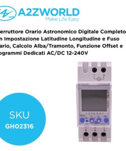 Interruttore Orario Astronomico Digitale Completo con Impostazione Latitudine Longitudine e Fuso Orario, Calcolo Alba/Tramonto, Funzione Offset e Programmi Dedicati AC/DC 12-240V - immagine 2