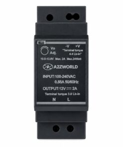 Alimentatore Trasformatore Da Guida Barra DIN 30W, 2 Moduli, Serie HDR-30, Disponibili DC 12V 24V (DC 12V)