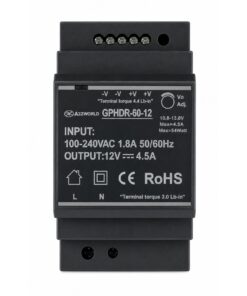 Alimentatore Trasformatore Da Guida Barra DIN 60W, 3 Moduli, Serie HDR-60, Disponibili DC 12V 24V (DC 12V)