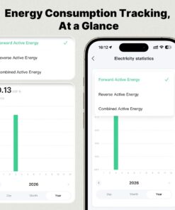 Misuratore Energia WiFi Monofase 63A, Modulo Monitoraggio Consumi Bidirezionale, CT Power Metering Integrato, App Tuya Smart Life - immagine 5