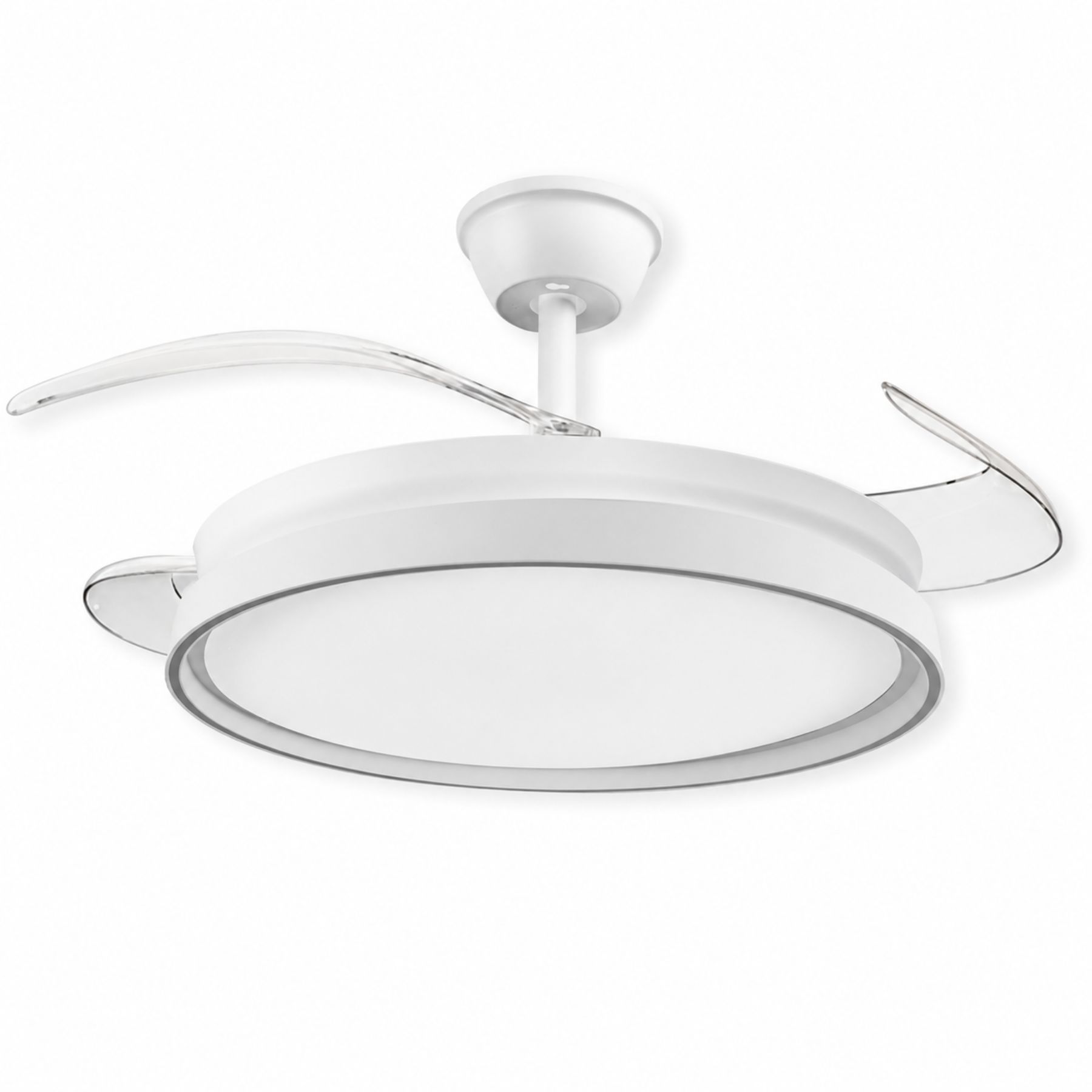Plafoniera LED con Ventilatore Integrato, 70W 6600lm CCT, Pale Pieghevoli, Motore DC 30W, Telecomando e App Bluetooth 2.4G, 6 Velocità, 3 Colori Luce - immagine 3