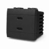 Serie Civile A2ZWORLD MBL Nero Compatibile Con Bticino Living International (Presa USB C PD + USB A QC 2 Moduli) - ASDSHOP