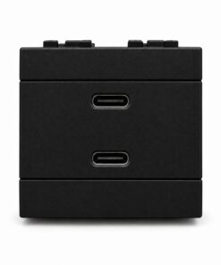 Alternative view of Serie Civile A2ZWORLD MBL Nero Compatibile Con Bticino Living International (Presa USB C PD + USB A QC 2 Moduli)