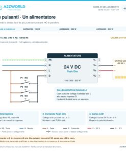 Alimentatore 24V Push Dimmer Integrato, Dimmerabile con Pulsante NO (10-100%), Memoria dopo Blackout, Sincronizzabile, Accensione Soft, 2 Uscite, IP20, Disponibili 100W 200W 300W (100W) - immagine 4