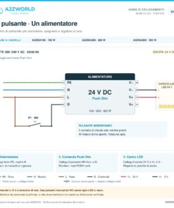 Alimentatore 24V Push Dimmer Integrato, Dimmerabile con Pulsante NO (10-100%), Memoria dopo Blackout, Sincronizzabile, Accensione Soft, 2 Uscite, IP20, Disponibili 100W 200W 300W (200W) - immagine 3