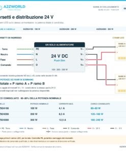 Alimentatore 24V Push Dimmer Integrato, Dimmerabile con Pulsante NO (10-100%), Memoria dopo Blackout, Sincronizzabile, Accensione Soft, 2 Uscite, IP20, Disponibili 100W 200W 300W (300W) - immagine 7